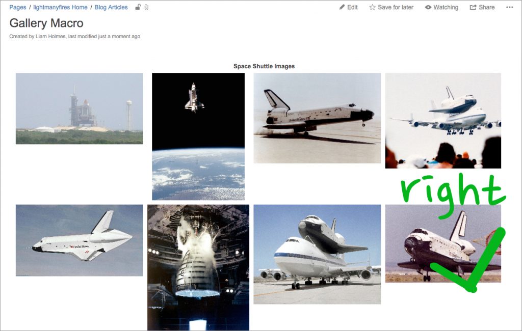How to use Confluence's gallery macro