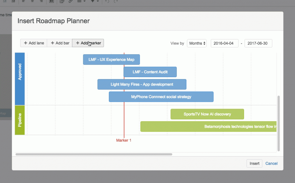 roadmap planner confluence size